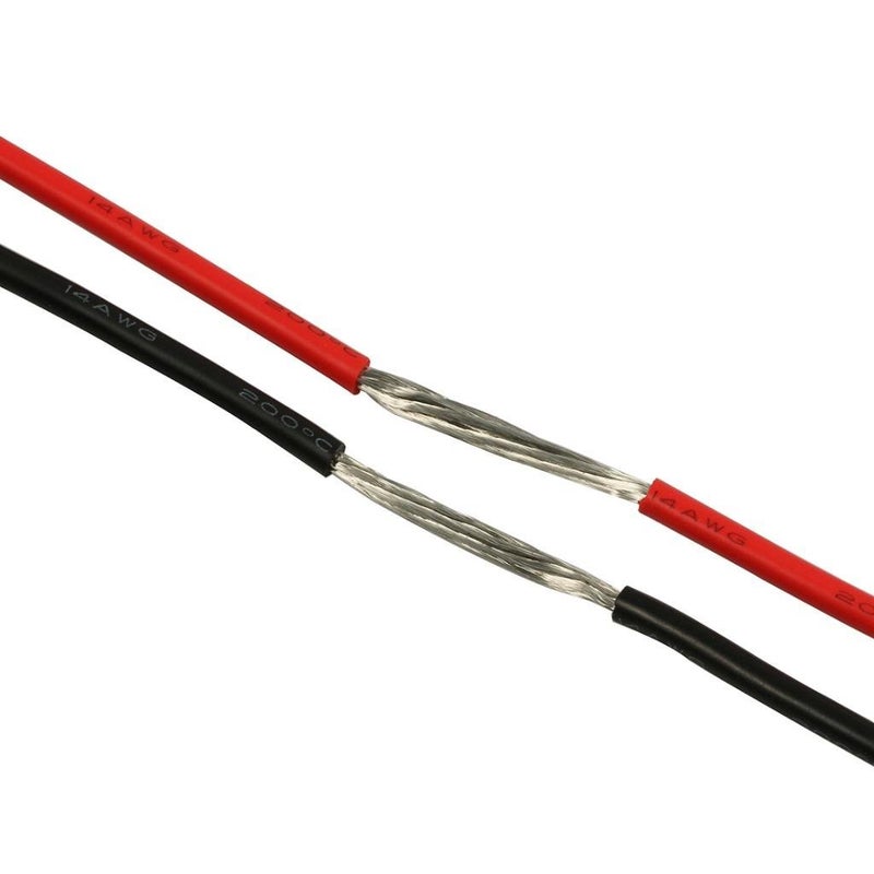 BNTECHGO سلك سيليكون BNTECHGO 14 قياس 3 قدم أحمر و3 قدم أسود مرن 14 AWG نحاس معزول مشبك - Image 3